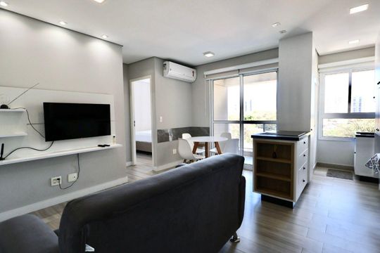Sala de apartamento à venda com 1 quarto, 42m² em Bosque, Campinas