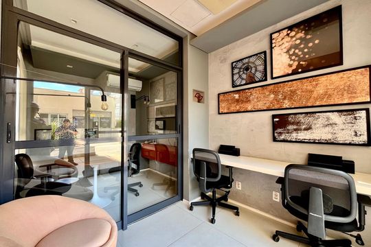 Área comum - Coworking de apartamento à venda com 1 quarto, 42m² em Bosque, Campinas
