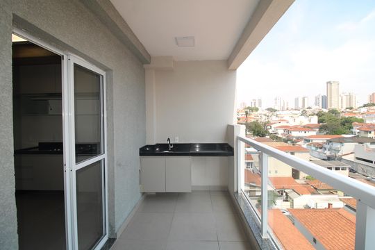 Sala / Cozinha - Varanda de apartamento para alugar com 1 quarto, 33m² em Santana, São Paulo
