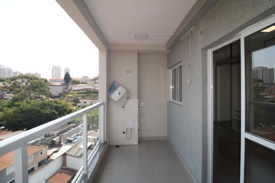 Sala / Cozinha - Varanda de apartamento para alugar com 1 quarto, 33m² em Santana, São Paulo