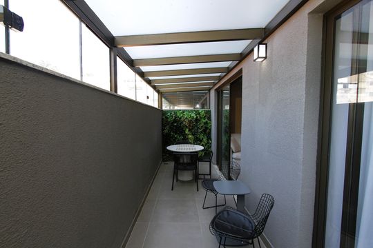 Varanda da Sala de apartamento à venda com 1 quarto, 62m² em Estoril, Belo Horizonte