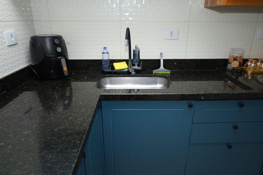 Cozinha de casa de condomínio à venda com 2 quartos, 63m² em Jardim Brasil, São Paulo
