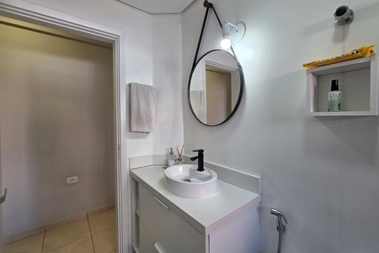 Banheiro de apartamento à venda com 2 quartos, 67m² em Campestre, Santo André