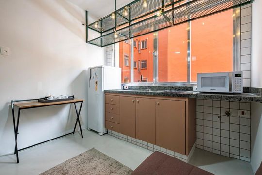 Sala/Cozinha de apartamento à venda com 1 quarto, 29m² em Vila Buarque, São Paulo