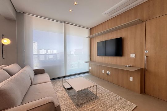 Sala de apartamento para alugar com 1 quarto, 74m² em Itaim Bibi, São Paulo