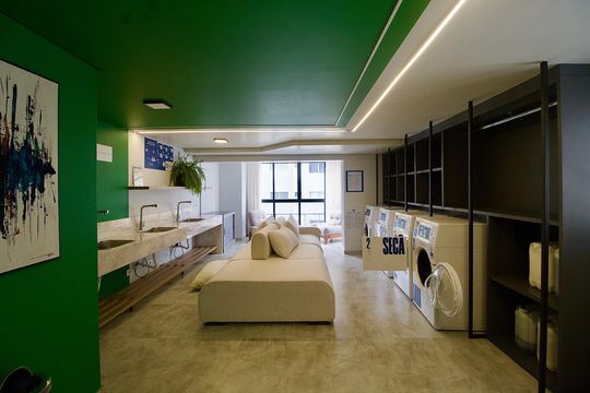 Área comum - Lavanderia de apartamento para alugar com 1 quarto, 33m² em Centro, Curitiba