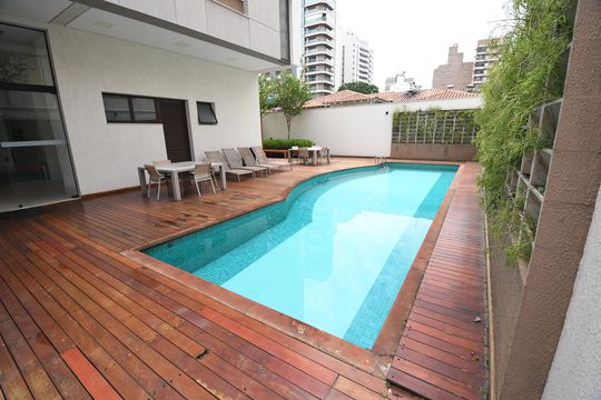 Área comum - Piscina de apartamento para alugar com 1 quarto, 57m² em Cambuí, Campinas
