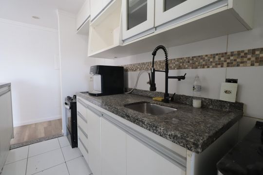 Cozinha de apartamento à venda com 3 quartos, 68m² em Chácara Seis de Outubro, São Paulo