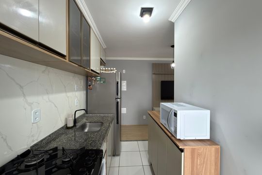 Cozinha de apartamento à venda com 2 quartos, 42m² em Bairro dos Casa, São Bernardo do Campo