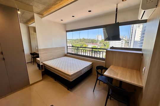 Studio de kitnet/studio para alugar com 1 quarto, 27m² em Jardim das Acacias, São Paulo