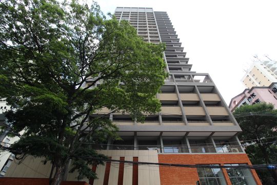Fachada do Prédio de kitnet/studio para alugar com 1 quarto, 25m² em Vila Olímpia, São Paulo