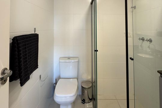 Banheiro - Suíte de apartamento para alugar com 1 quarto, 55m² em Centro, São Bernardo do Campo