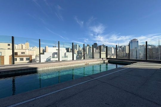 Área externa de kitnet/studio para alugar com 1 quarto, 19m² em Bela Vista, São Paulo