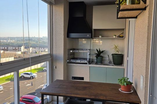 Varanda de apartamento à venda com 2 quartos, 60m² em Balneário Tropical, Paulínia