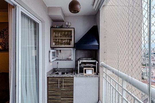 Varanda de apartamento à venda com 3 quartos, 74m² em Chácara Santo Antônio (Zona Leste), São Paulo