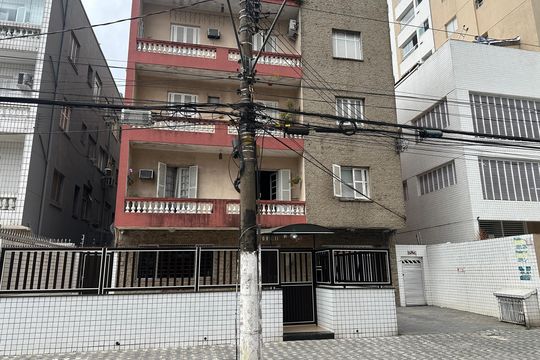 Fachada do Prédio de kitnet/studio para alugar com 1 quarto, 33m² em Centro, São Vicente