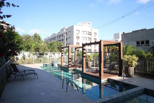 Área comum - Piscina de kitnet/studio para alugar com 0 quarto, 30m² em Moinhos de Vento, Porto Alegre
