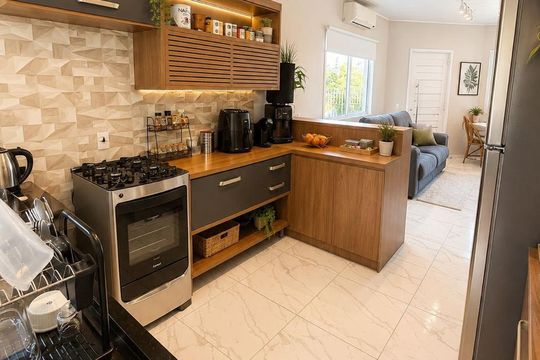 Cozinha de casa para alugar com 2 quartos, 65m² em Tarumã, Viamão