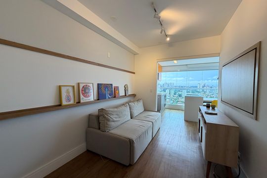 Sala de apartamento para alugar com 1 quarto, 44m² em Brooklin, São Paulo