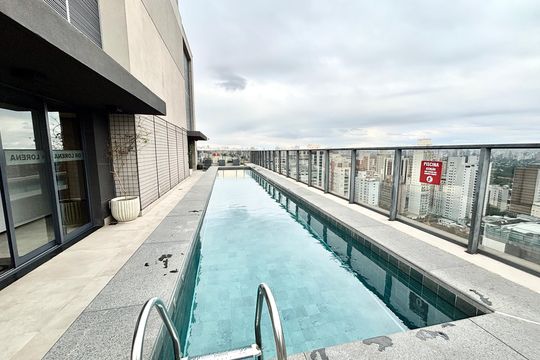 Piscina  de kitnet/studio para alugar com 1 quarto, 22m² em Jardim Paulista, São Paulo