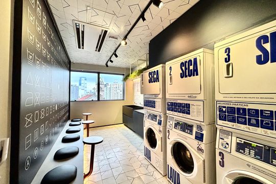 Lavanderia  de kitnet/studio para alugar com 1 quarto, 22m² em Jardim Paulista, São Paulo