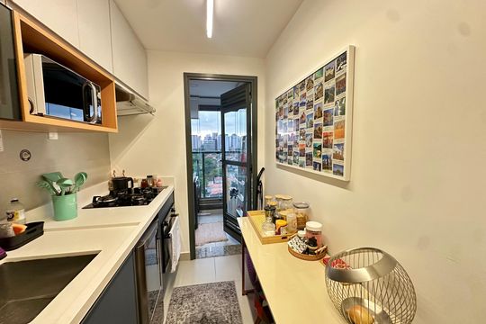 Cozinha de apartamento para alugar com 2 quartos, 73m² em Brooklin, São Paulo