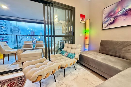 Sala de apartamento para alugar com 2 quartos, 73m² em Brooklin, São Paulo