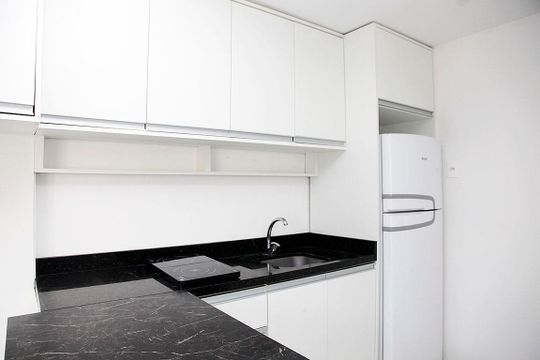 Studio - Cozinha de kitnet/studio para alugar com 1 quarto, 25m² em Farroupilha, Porto Alegre