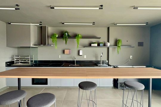 Área comum de kitnet/studio para alugar com 1 quarto, 25m² em Pinheiros, São Paulo