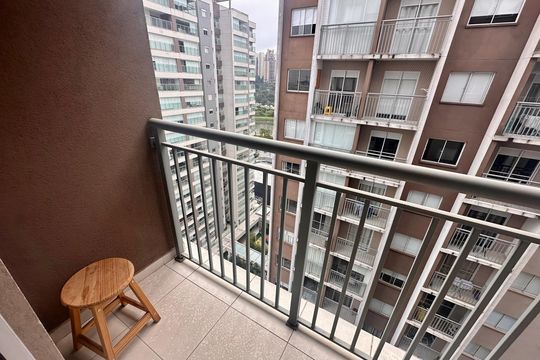 Varanda de apartamento à venda com 1 quarto, 28m² em Chácara Santo Antônio, São Paulo
