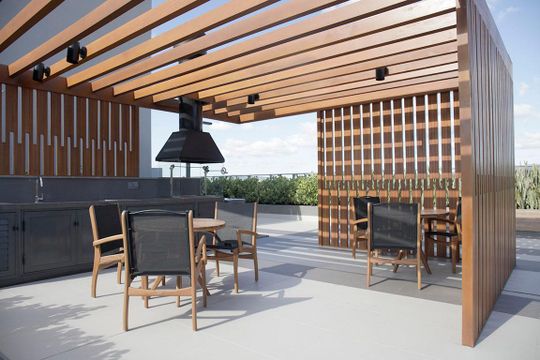 Área Comum - Rooftop Quiosques Churrasqueiras de kitnet/studio para alugar com 1 quarto, 28m² em Farroupilha, Porto Alegre