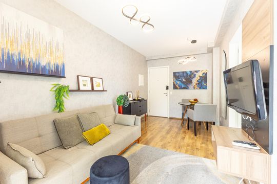 Sala de apartamento para alugar com 1 quarto, 45m² em Vila Olímpia, São Paulo