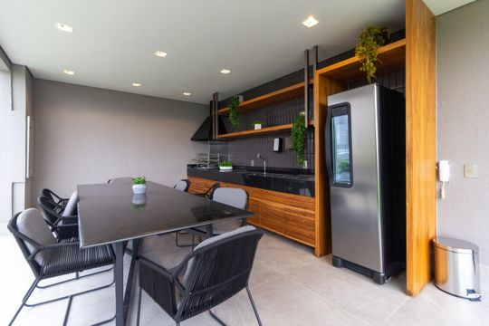 Área comum - Espaço Gourmet de apartamento para alugar com 1 quarto, 24m² em Pinheiros, São Paulo