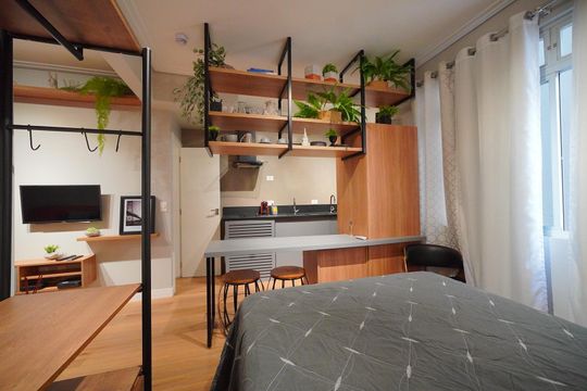 Quarto/Cozinha  de apartamento para alugar com 1 quarto, 25m² em Centro, Florianópolis