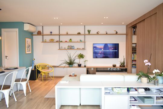 Sala de apartamento para alugar com 1 quarto, 94m² em Mirandópolis, São Paulo