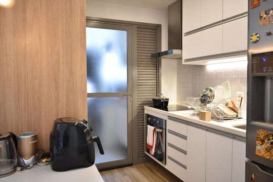 Cozinha de apartamento para alugar com 1 quarto, 94m² em Mirandópolis, São Paulo