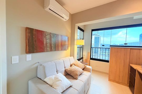 Sala/Cozinha de kitnet/studio à venda com 1 quarto, 31m² em Vila Cordeiro, São Paulo