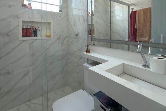 Banheiro Social de casa para alugar com 2 quartos, 80m² em Eldorado, São Bernardo do Campo