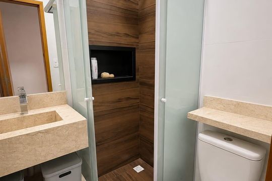 Banheiro de apartamento à venda com 2 quartos, 100m² em Parque Oratório, Santo André