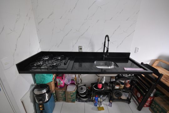 Cozinha de apartamento à venda com 2 quartos, 33m² em Parque Novo Mundo, São Paulo