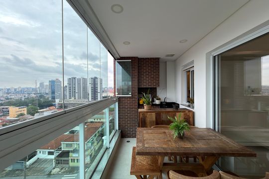 Varanda gourmet de apartamento para alugar com 1 quarto, 54m² em Jardim Silvestre, São Bernardo do Campo