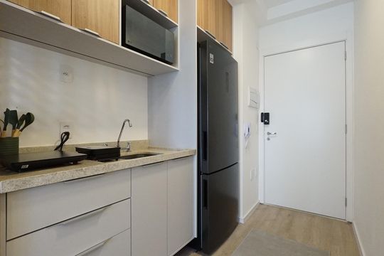 Cozinha de kitnet/studio para alugar com 1 quarto, 29m² em Ipiranga, São Paulo