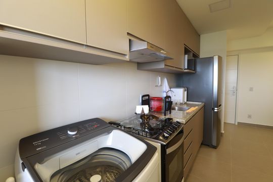 COZINHA de apartamento para alugar com 1 quarto, 44m² em Bonfim Paulista, Ribeirão Preto