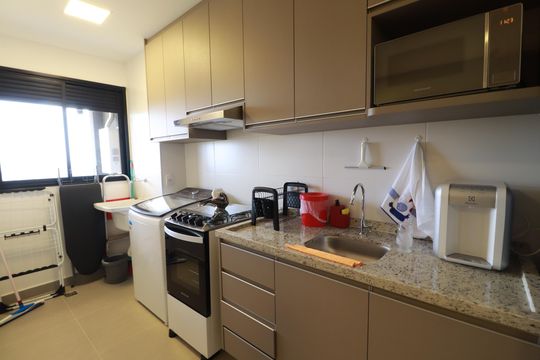 COZINHA de apartamento para alugar com 1 quarto, 44m² em Bonfim Paulista, Ribeirão Preto