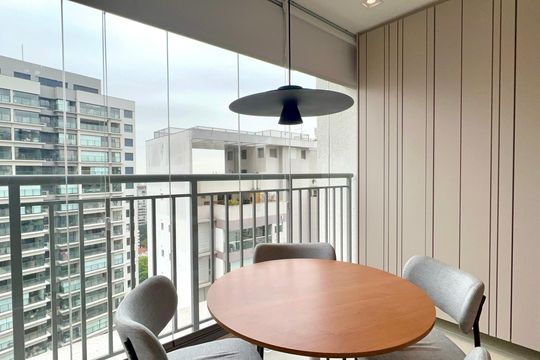 Varanda de kitnet/studio para alugar com 1 quarto, 39m² em Pompeia, São Paulo