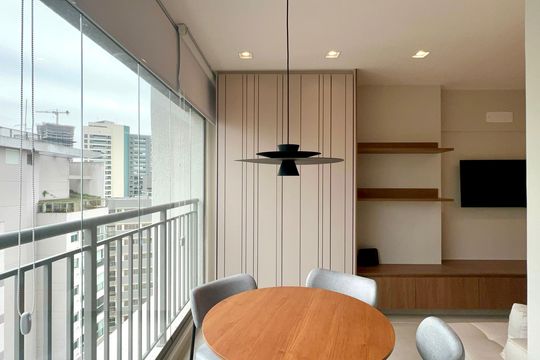Varanda de kitnet/studio para alugar com 1 quarto, 39m² em Pompeia, São Paulo