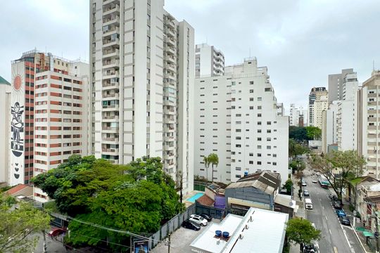 Vista da Varanda de kitnet/studio para alugar com 1 quarto, 30m² em Jardim Paulista, São Paulo