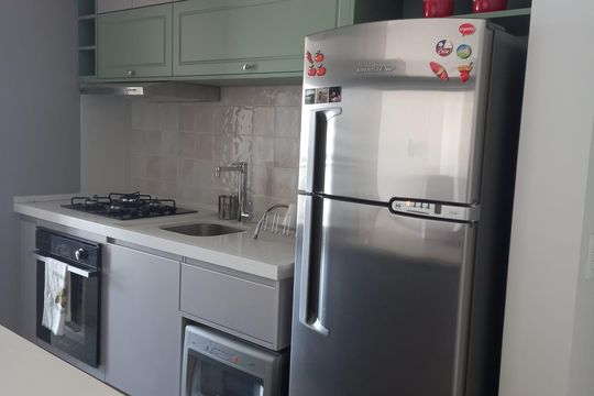 Cozinha de apartamento à venda com 1 quarto, 49m² em Pinheiros, São Paulo