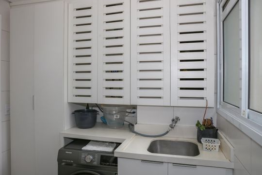 Área de serviço de apartamento à venda com 3 quartos, 112m² em Várzea da Barra Funda, São Paulo