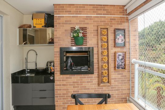 Varanda Gourmet de apartamento à venda com 3 quartos, 112m² em Várzea da Barra Funda, São Paulo